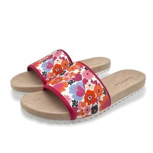 Charter Club Beyso Flat Sandals Platform Slides Pink Floral Size 9